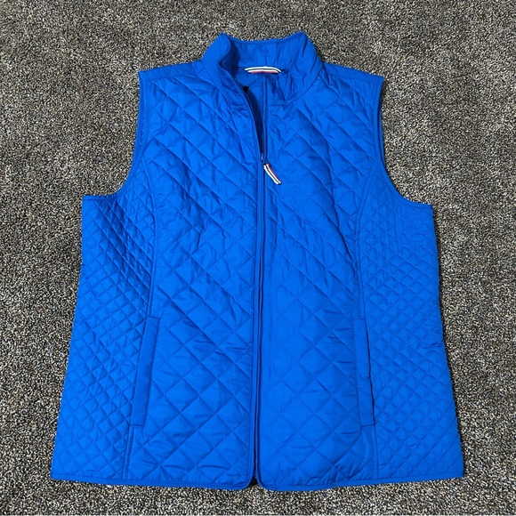 Talbots women’s XL blue quilted puffer vest fall winter outdoor layering - Picture 4 of 9
